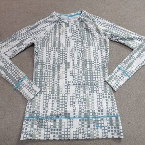 Under Armour Womens Shirt Small Gray White Long Sleeve Cold Gear